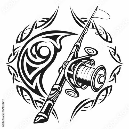 Editable Vector Set of Fishing Rods, Reels & Catching Gear Icons