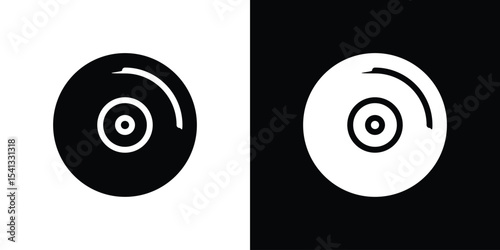 DVD icon in flat black solid vector set