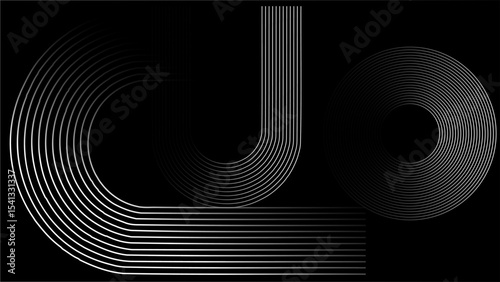Abstract Soft Black and white Flowing Line Wave Design, Gradient Arrow-Inspired Background Concept for Healthcare, Music Frequency, Digital Signal or Calm Aesthetic Art Presentation