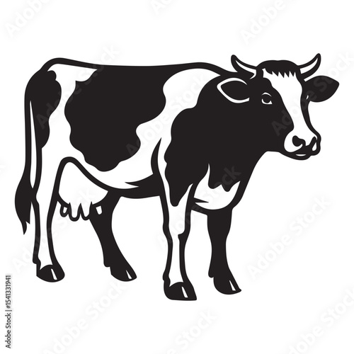 Cute Cow Silhouette Clipart for Funny Farm Animal Lover Sublimation Designs

