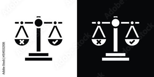 Ethics icon in flat black solid vector set