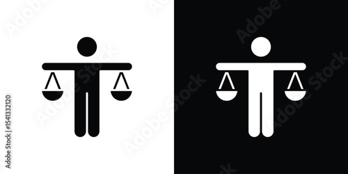 Ethics icon in flat black solid vector set