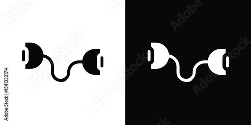 Exercise bands icon in flat black solid vector set