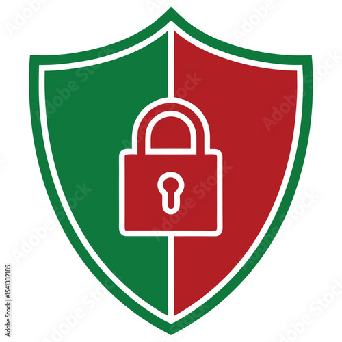 Shield icon with padlock illustrating protection and security against threats