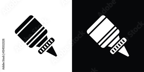 eye drop icon in flat black solid vector set
