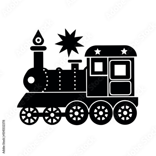 christmas toy train vector