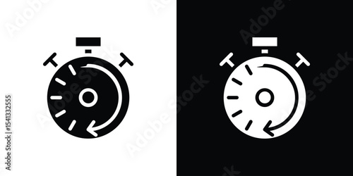 Fast processing icon in flat black solid vector set