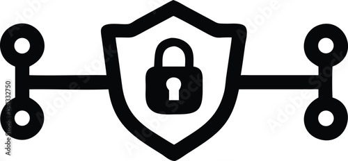Black silhouette design representing secure vpn connection and data protection