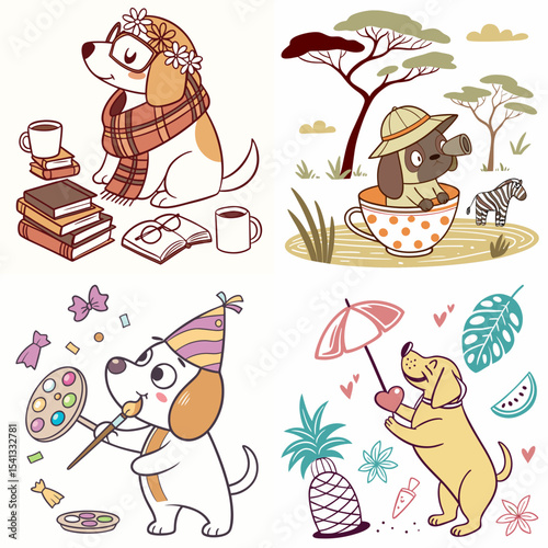 High-Quality dogs Illustrations in Various Styles – SVG Bundle