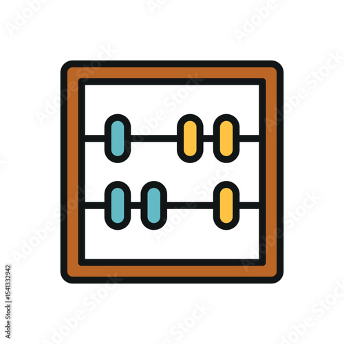 Bright abacus icon in rich colors. Useful for education and bookkeeping visuals.