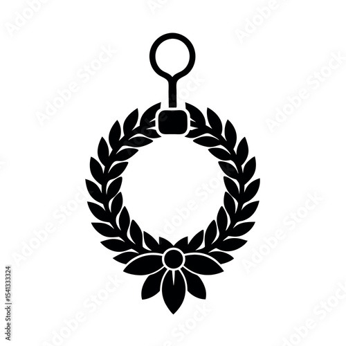 christmas wreath hanger vector