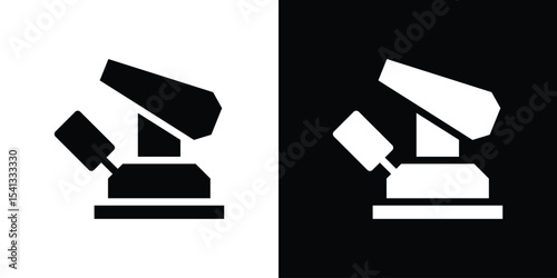 Floor sanding machine icon in flat black solid vector set