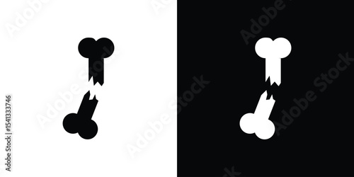 Fracture icon in flat black solid vector set