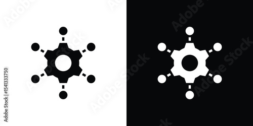 Frameworks icon in flat black solid vector set
