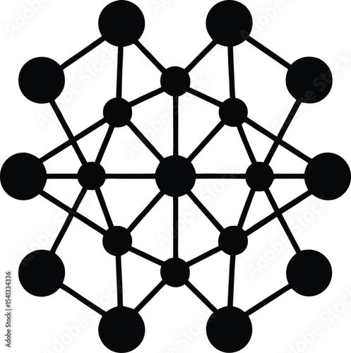 Abstract neural network connection silhouette design for technology and digital concepts