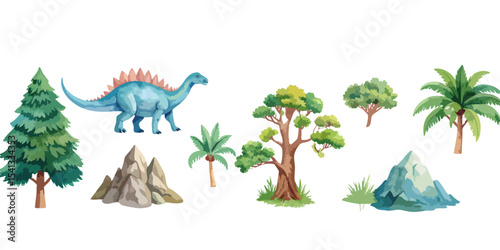 Vector illustration of a dinosaur, isolated on white background