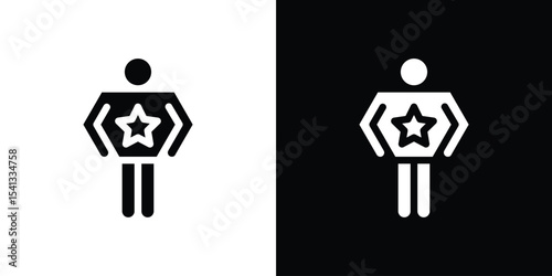 Good human icon in flat black solid vector set