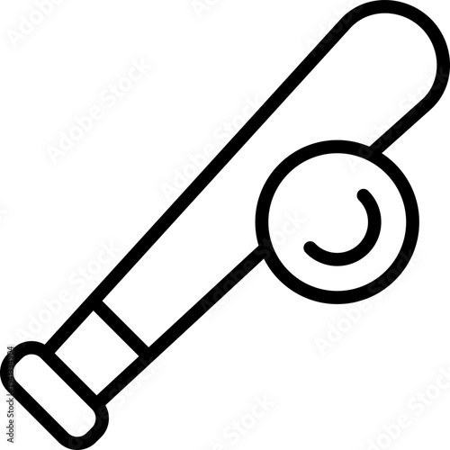 baseball icon illustration design with outline