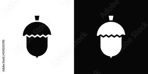 Hazelnut icon in flat black solid vector set