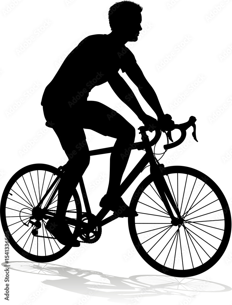 Obraz premium Bike Cyclist Riding Bicycle Silhouette