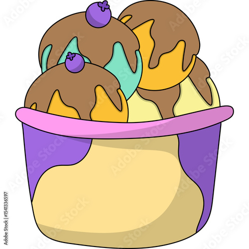 Ice Cream Cup Illustration