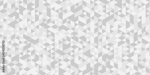 Vector geometric seamless white, gray cube square low polygon texture wallpaper. abstract surface creative diamond pattern corporate. white and gray polygon Mosaic triangle overlap texture background.