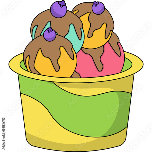 Ice Cream Cup Illustration