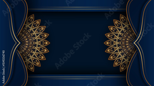 luxurious ornamental backdrop with gold mandala decoration