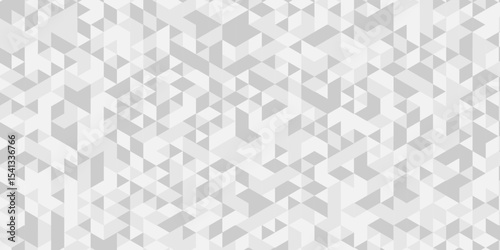 Vector geometric seamless white, gray cube square low polygon texture wallpaper. abstract surface creative diamond pattern corporate. white and gray polygon Mosaic triangle overlap texture background.