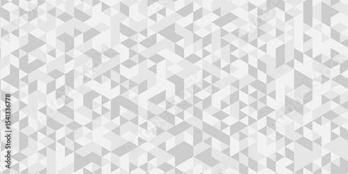 Vector geometric seamless white, gray cube square low polygon texture wallpaper. abstract surface creative diamond pattern corporate. white and gray polygon Mosaic triangle overlap texture background.