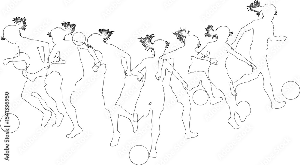 Fototapeta premium Soccer Football Players Silhouettes