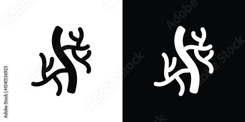 Human artery icon in flat black solid vector set