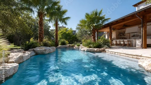 Wallpaper Mural Luxury Backyard Oasis: Stunning Pool and Outdoor Kitchen Torontodigital.ca