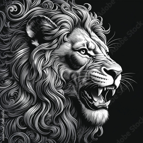 lion head vector