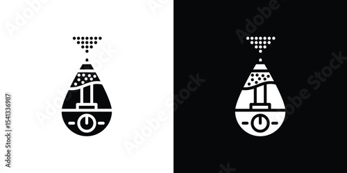 Humidifier in flat black solid vector set