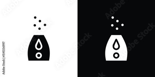 Humidifier icon in flat black solid vector set