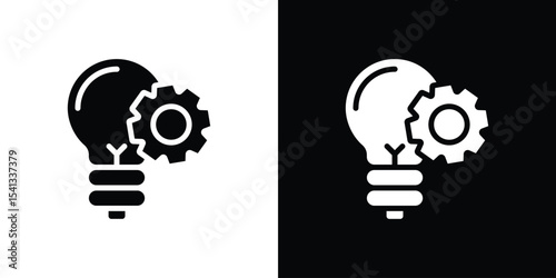 Implement icon in flat black solid vector set