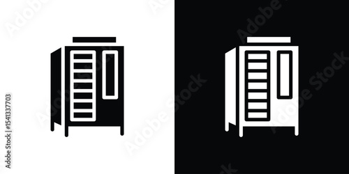 Infrared heat cabin icon in flat black solid vector set