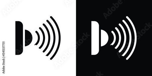 Infrared icon in flat black solid vector set