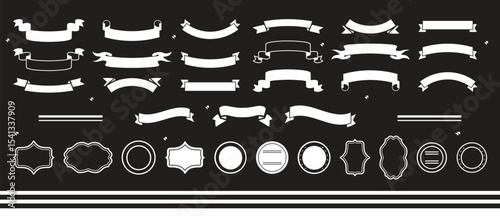 Ribbon banner set. Simple ribbons. Vector