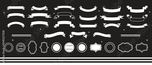 Ribbon banner set. Simple ribbons. Vector