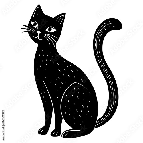black cat with a butterfly