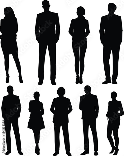 silhouettes of business people