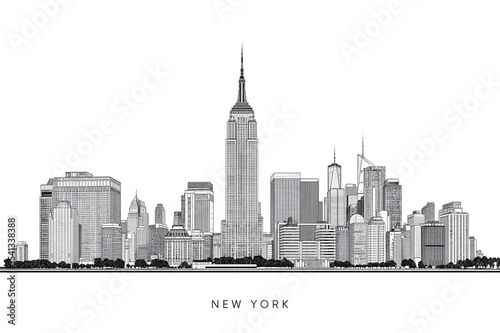 Monochrome NYC skyline