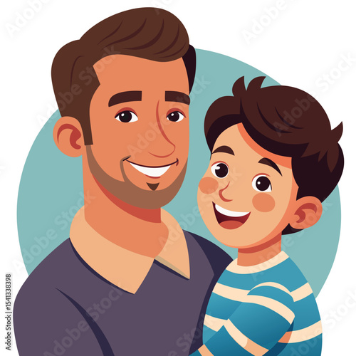 Father-son bonding illustration