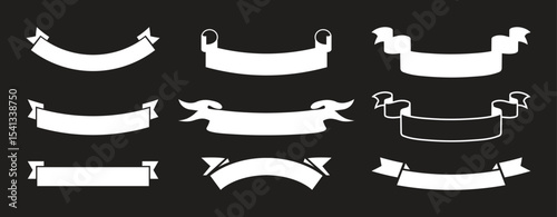 Ribbon banner set. Simple ribbons. Vector