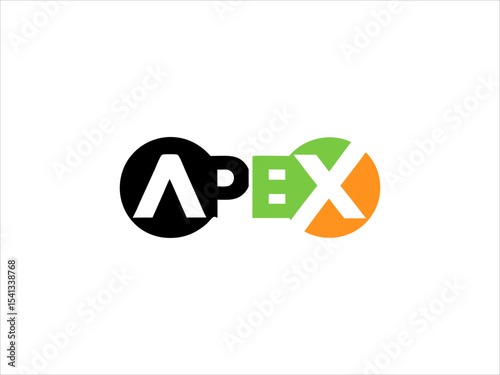 Apex Logo Design Black White Green Orange Circles Letters Vector Graphic