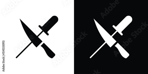 Knife sharpener icon in flat black solid vector set
