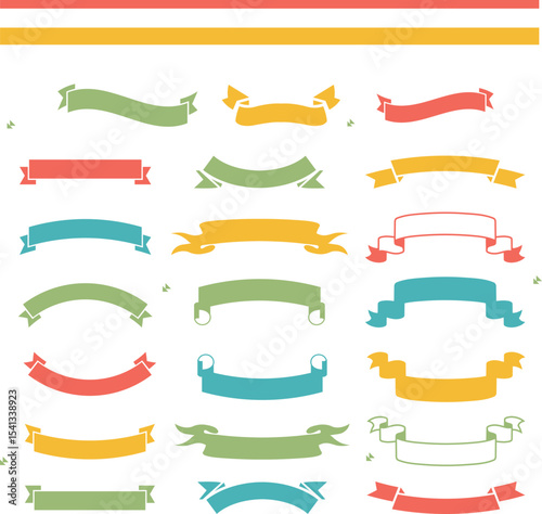 Ribbon banner set. Simple ribbons. Vector
