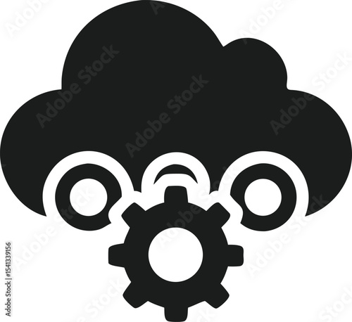 Cloud computing and data processing illustration in modern technology design